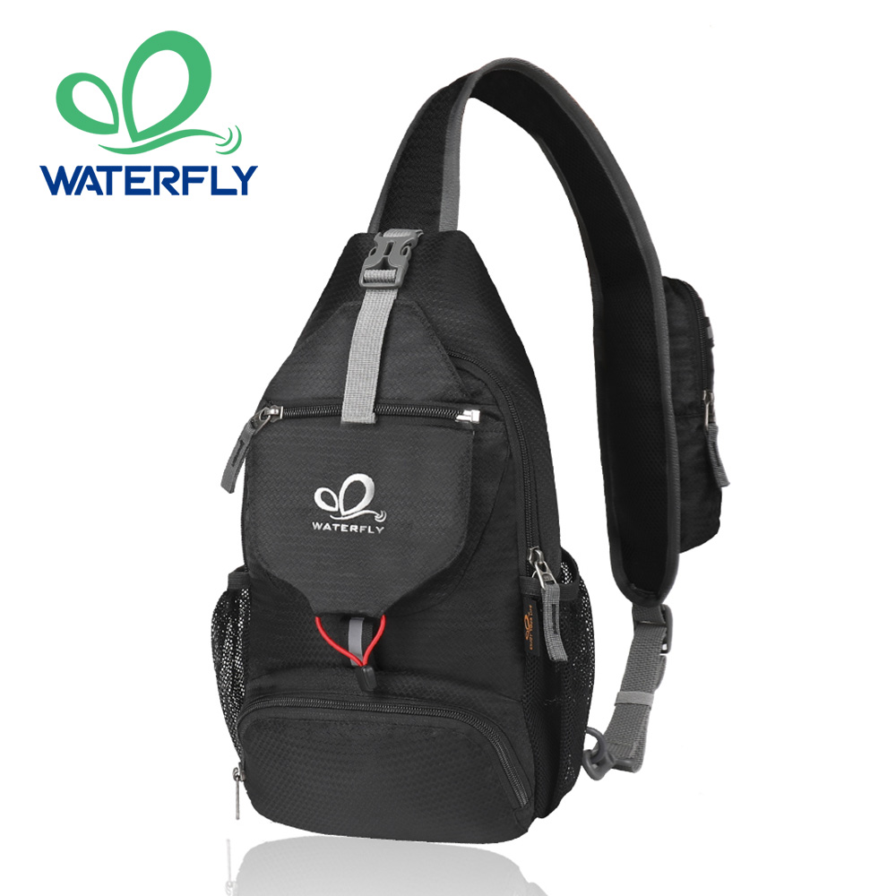 Canvas Backpack Casual - WATERFLY Chest Bag Shoulder Small Crossbody