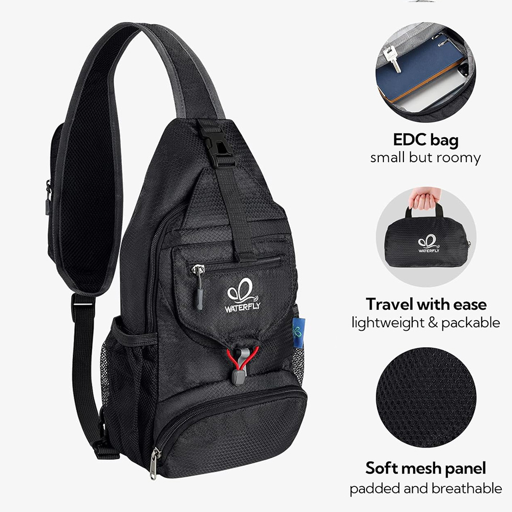 WATERFLY Chest Bag Shoulder Sm - đánh giá và giá Canvas Backpack Casual